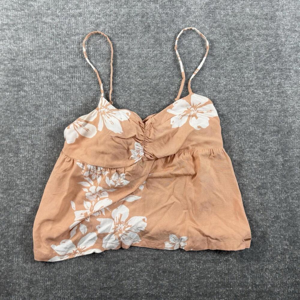Volcom Strappy Womens Tank Top Pink Floral Flowy Size Medium